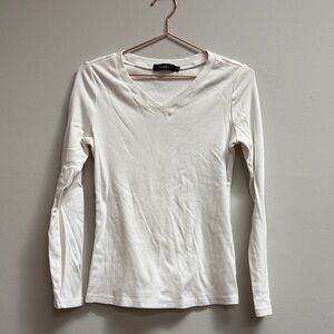 Women's White Long Sleeve Top